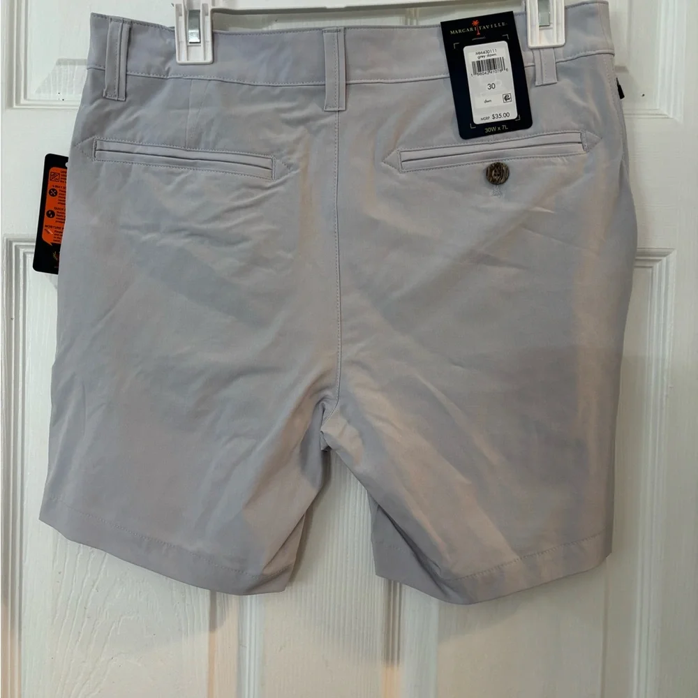 Margaritaville Men's Shorts Size 30 Grey Dawn 4-Way Stretch Quick Dry UPF 30 NWT